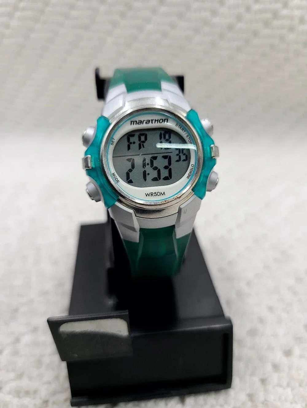 Timex Teal and Silver Digital Sports Watch